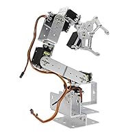 diymore Silver ROT3U 6DOF Aluminium Robot Arm Mechanical Robotic Clamp Claw Kits for Arduino(Unassembled Parts Without Servos)