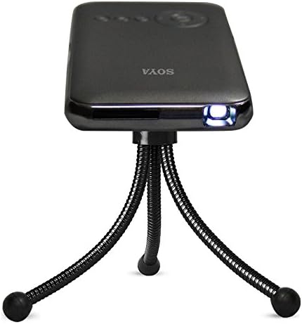 SOYA Portable Home Video Projector Android 4.4 HD LED Wifi mini Smart Projector DLP 16G+ HDMI USB Speaker Bluetooth 4.0 Support Web Browser Netflix Youtobe EShare Function+ Keystone Correction (Gray)