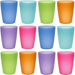 idea-station Neo vasos plastico duro 12 x 250 ml – colores – el juego de vasos irrompibles es perfecto para para fiestas y uso al aire libre – ideal como vaso camping para viajes