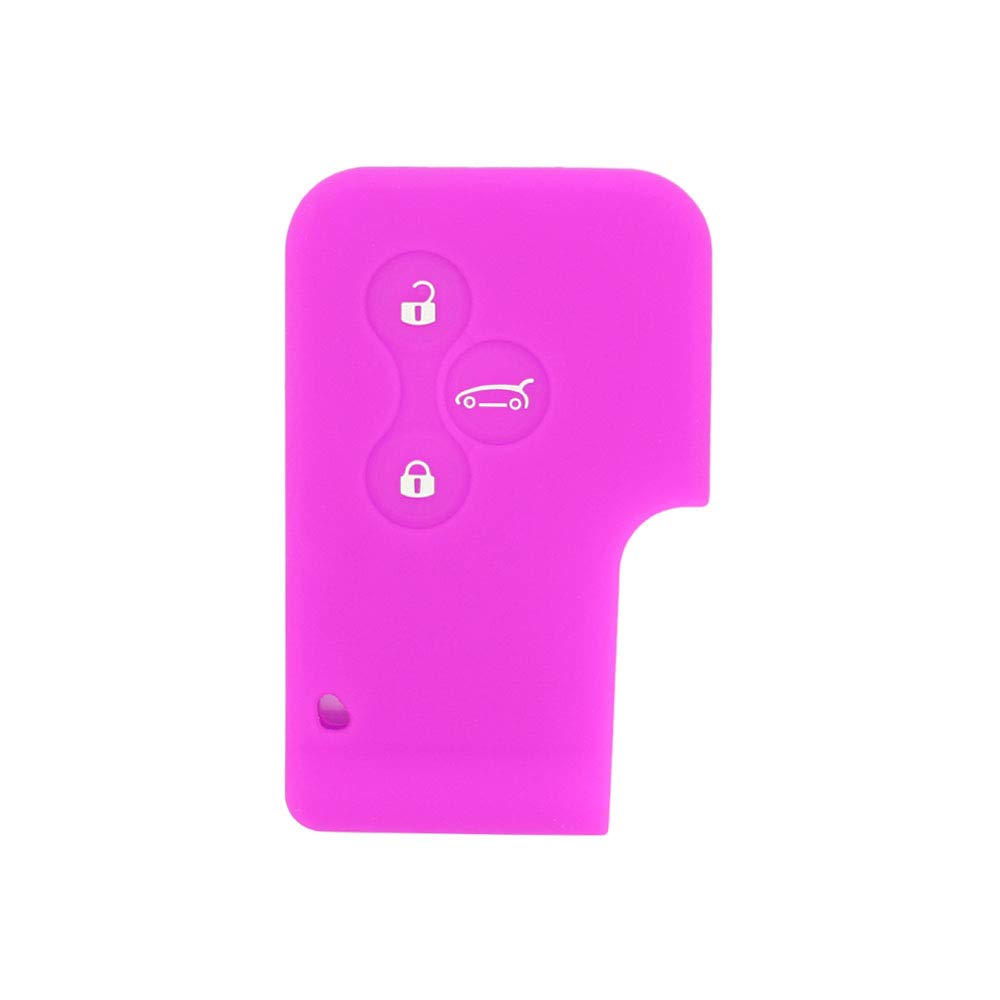BROVACS Silicone Cover Protector Case Holder Skin Jacket Compatible with RENAULT 3 Button Smart Card Key Remote Fob CV2351 Purple