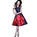 Buenos Ninos Women's Sleeveless Flower Printed Vintage Cocatail Flare Dresses
