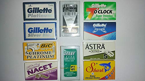 50 Best Double Edge Blade Sampler Feather Astra Nacet Bic Shark (8690085222217)