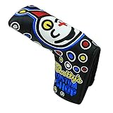 HAIYUE Joker Golf Head Cover Blade Putter Insane Clown Club Headcovers PU Leather Embroidered Fit All Brands Gift Accessories for Men Women Blue Green Red Black (Black)