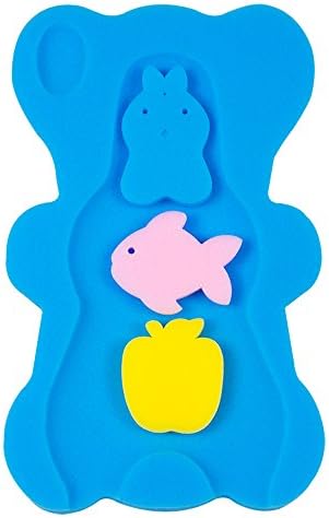 DENGYUE Baby Bath Sponge Pad Baby Back Head Support Warm Water Soft &amp; Comfy Sponge for 0-18 Months Baby (blue)