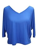 YogaColors Crystal V-Neck Flowy Cropped Blouse Tee Up to Plus Sizes