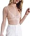 FAROOT Women Sexy Mesh Sheer See Through Long Sleeve Tops Tee Blouse (US 4-6, Pink)