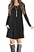 MOLERANI Women's Long Sleeve Casual Loose T-Shirt Dress Black Small