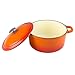 Zelancio Cookware 6-Quart Enameled Cast Iron Dutch Oven Cooking Dish with Self-Basting Lid, Tangerine Orange