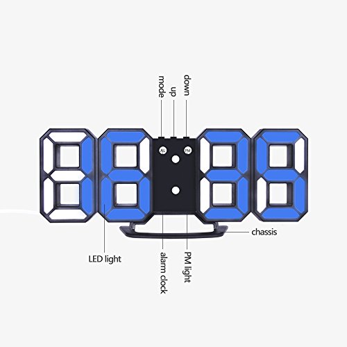 image for EVILTO LED Digital Alarm Clock with Night Light, 3D Number Style Moder