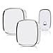 Wireless Doorbell Waterproof Chime Kit Operated over 1000ft with 1 Remote Push Button Battery Included and 2 Plug-in Receivers 36 Chimes for Office and Home