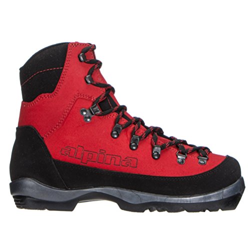 Alpina Sports Wyoming Leather Backcountry Cross Country Nordic Ski Boots, Euro 40, Red/Black
