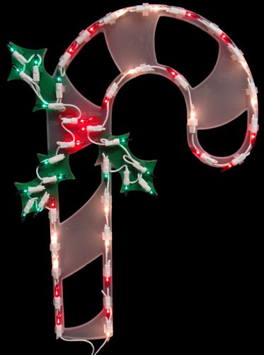 UPC 009312432714, Northlight Lighted Candy Cane Christmas Window Silhouette Decoration, 18&quot;