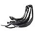 Yibuy Adjustable Accordion Shoulder Strap Set PU leather Black Set of 2