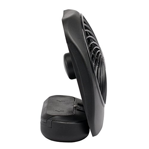 O2COOL Treva 5 Inch Battery Powered Fan Portable Desk Fan 2 Cooling Speeds with Compact Folding & Tilt Design Cubicle Accessories Small Portable (Black)