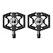CRANKBROTHERS Crank Brothers Double Shot 3 Bike Pedals Pair (Black) with Premium Cleats and Shoe Shields Bundlethumb 1