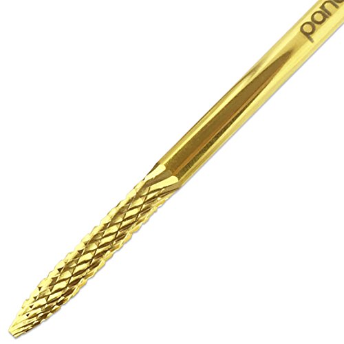 Pana 3/32" Under Nail Cleaner Safety Nail Carbide Bit - Gold Color (Grit: Fine - F) for Electric Dremel Drill Machine