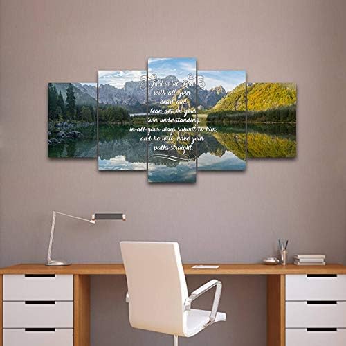 decorpod Proverbs 3:5-6#48 NIV Trust in The Lord Bible Verse Canvas | Christian Canvas | Scripture | Religious | Wall Art | Home Decor Paintings 30x4030x630x80cm Frame
