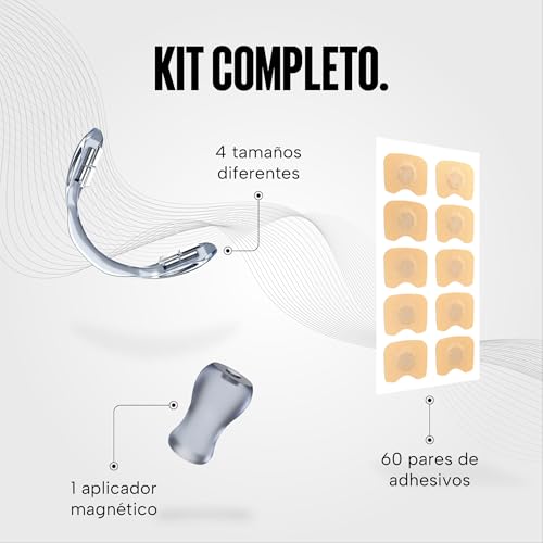 Sleep Ritual Tira Nasal Magnética Reutilizable. Dilatador Nasal para Dormir, Respirar Mejor y Deporte. Anti Ronquidos. Nasal Strips. Incluye 4 Tiras, 60 Adhesivos de Repuesto y Aplicador