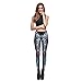 Lesubuy Mid-Waist Robot Leg Bones Print Women Sport Ankle-Length Leggings