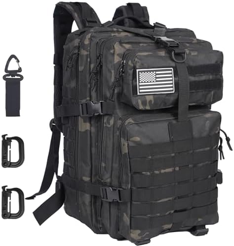 Amazon.com : SEYATULLH Military Tactical Backpack 55L for Men & Women Bug  Out Bag Assault pack Molle Daypack Hiking Trekking Rucksack (Black and  white tie dye) : Sports & Outdoors