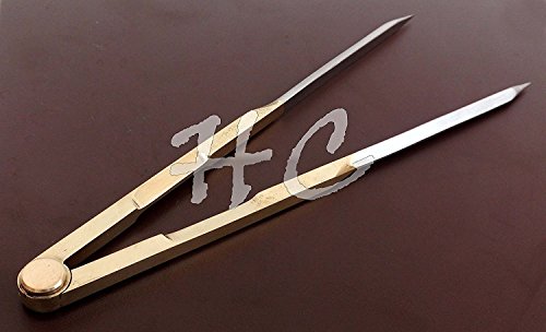 Shaheera Nautical Traditional British Single Handed 8" Brass & Steel Navigational Dividers Compass 01