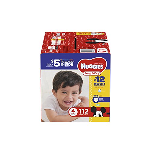 HUGGIES Snug Dry Diapers, Size 4, 112 Count, GIGA JR PACK