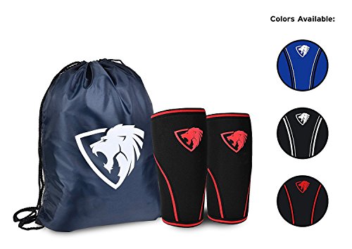 Knee Sleeves ( 1 Pair w/ bag ) Best Orthopedic Knee Support & Pain Compression Brace for Squats, WOD, Weightlifting, Powerlifting – Impulse Sportz 5mm and 7mm Strong Knee Sleeves