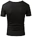 Mrignt Mens Short Sleeve Slim Fit Henley t-Shirt with Button (L, Black)