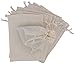 DR 100 Percent Cotton Muslin Drawstring Bags For Storage Pantry Gifts (Beige, 4 x 6 inch - 12 pack)
