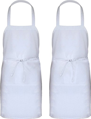 Professional bib apron (set of 12, white, 32 x 28 inche…