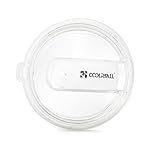 Coolreall Replacement Splash Resistant Tumbler Lid for 20 OZ YETI Rambler Tumbler - Crystal Clear Splash Proof Cover Fit for Most 20 oz Tumbler (Only Lid)