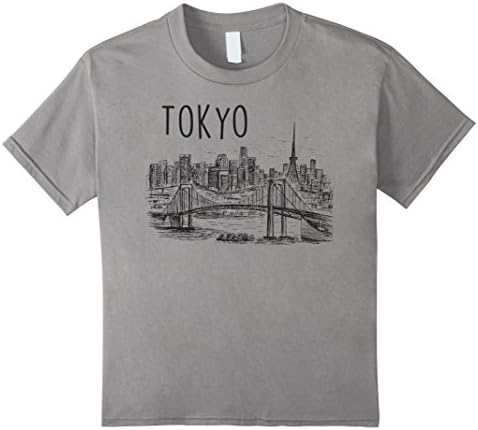 unisex-child Tokyo City Skyline T-Shirts for Men, Women, Youth 6 Slate