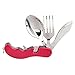 Camping Utensil Set 3 in 1 Foldable Multi-function Stainless Steel Pocket Fork Spoon Knife Kits Brilliant Eating Utensil for Hiking/Survival by Buycitky