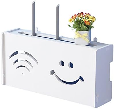 Whthteey WiFi Router Storage Boxes Case Wall Mount Cable Power Plug Wire Storage Shelf