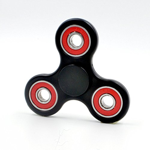 ELIX CORED - Fidget Spinner Toy Stress Reducer WIth Premium Hybrid Ceramic Bearing- Premium Quality EDC Focus Toy for Kids & Adults - Boredom Killer (Black, Red)