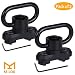 GoldCam M-lok QD Sling Mount Sling Swivel, 2 Pack Quick Detach/Release 1.25" Push Button QD Sling Swivels Mount Adapter Base Attachment for Mlok HandGuard - Black