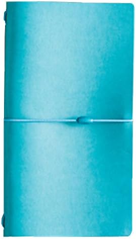 B6 Unruled Pocket Notebook, Nework Leather Travelers Composition Refillable Notebook, Travel Diary Writing Notebook (4.8"6.9", Blue)