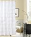 WestWeir White Ruffle Shower Curtain - Farmhouse Cloth Bathroom 72 x 72 Inches Texture Fashion, Double Layer Fabric, not See Through.