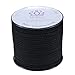 BORUO Micro-Fiber Flat Leather Lace Beading Thread Faux Suede Cord String Velet 100 Yard Roll Spool 3mm Black Color with Acrylic Jar