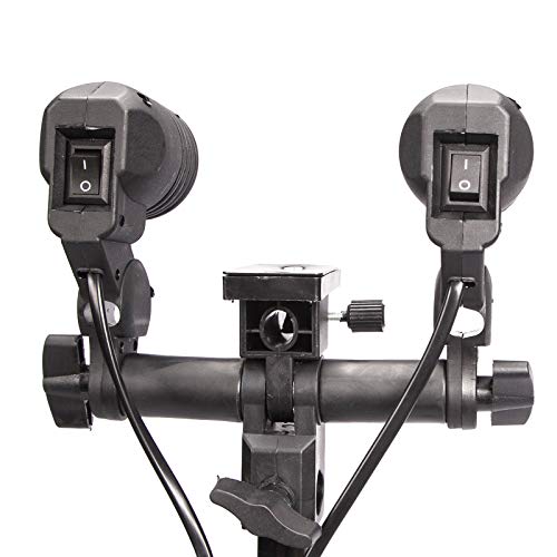 2in1 E27 Stativaufsatz doppel Lampenfassung Lampenhalterung Lampenhalter inkl. Halterung Schirmhalter für Studio Foto Video Softbox Regenschirm Blitz – Bild 5