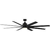 Savoy House M2025MBK Meridian 72" Outdoor Ceiling Fan with Remote, Integrated LED 1-Light 16 Watt, Matte Black