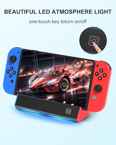 LBOYLOVE® TV Dock Station for Nintendo Switch/Switch OLED – 4K HDMI, 1000Mbps Gigabit Ethernet, Portable Replacement Dock Base Stand (NO Cable Included)