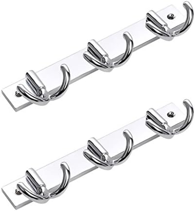 Doyours Stainless Steel Bathroom Hanging Door Robe 3 Hooks - Pack Of 2 Pieces