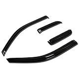 Ford F-150 Extended Cab 4pcs Window Vent Visor Deflector Rain Guard (Dark Smoke)