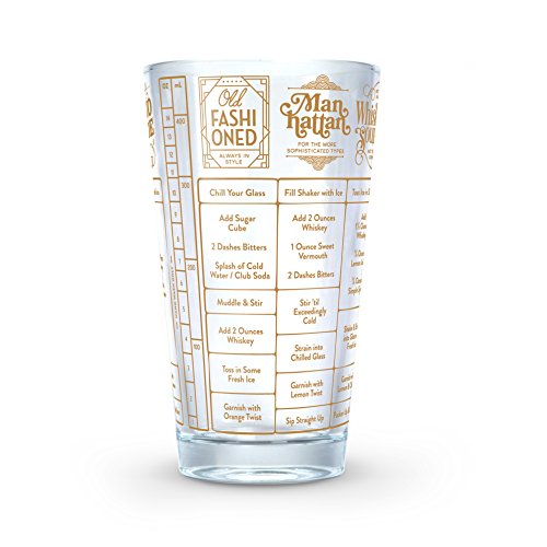 Fred GOOD MEASURE Cocktail Recipe Glass, Whiskey - 5192625