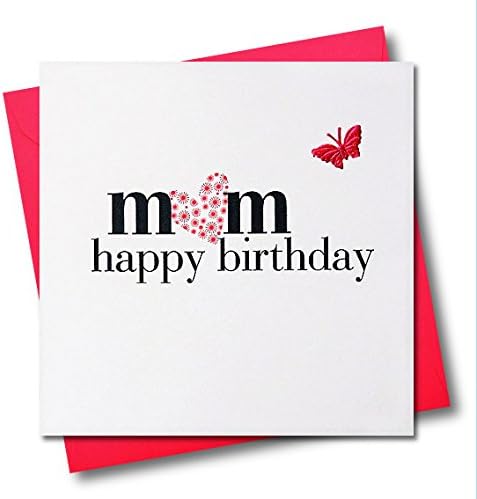 Claire Giles Greeting Cards, Happy Birthday Card, Heart and Flowers Design Birthday Greeting Card