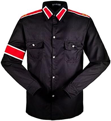 Costume for Michael Jackson CTE Shirts Black/white/red (XS, Black)