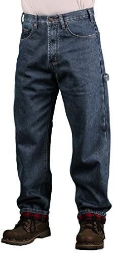 Outback Rider Men's Flannel Lined Carpenter Jeans, Medium Stonewash , Size 38x30
