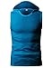 H2H Mens Hooded Sleeveless T-shirts SKYBLUE US S/Asia M (JPSK05)