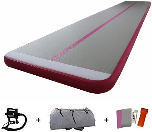 ARCADIAW Air Track Air Floor Tumbling Mats for Gymnastics Inflatable Training Mat for Tumbling with Free Pump Ship To Door (graypink1 23'x6'x4"/7mx1.8mx10cm)